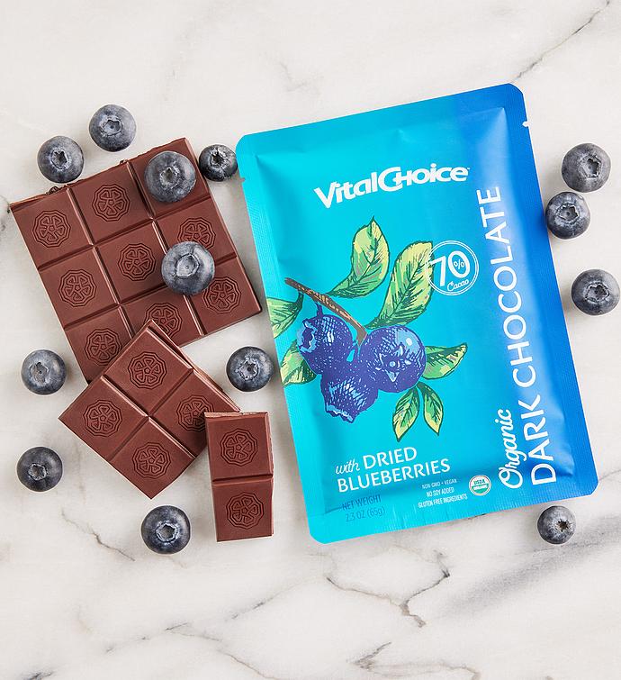 Organic Dark Chocolate with Dried Blueberries 4 Pack