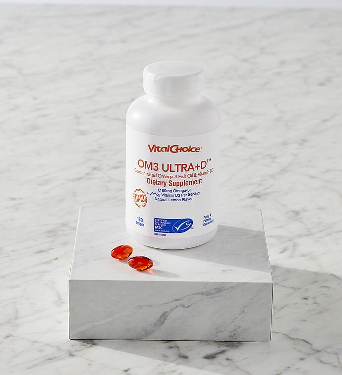 MSC OM3 Ultra+D™ Concentrated Omega-3 Fish Oil and Vitamin D3 Dietary Supplement